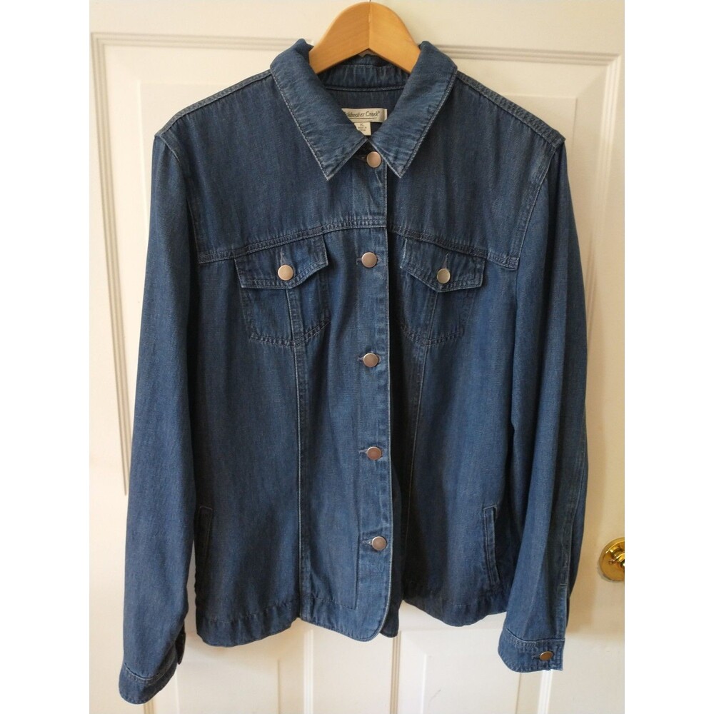 Vintage Coldwater Creek Women's Blue Button-Front Collared Pocket Jacket XL